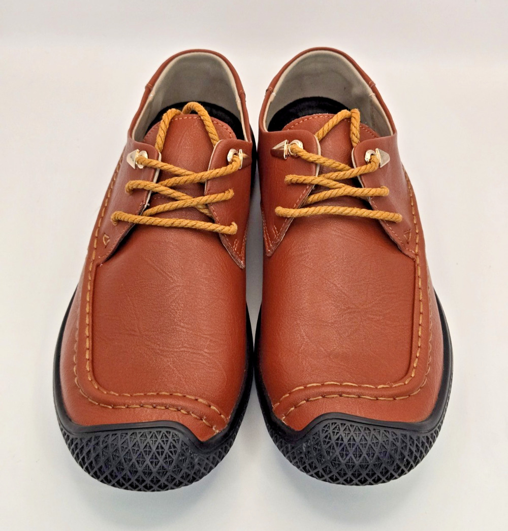 GSLMOLN Men’s Brown Leather Casual Dress Shoes Size US 9 Classic Lace-Up